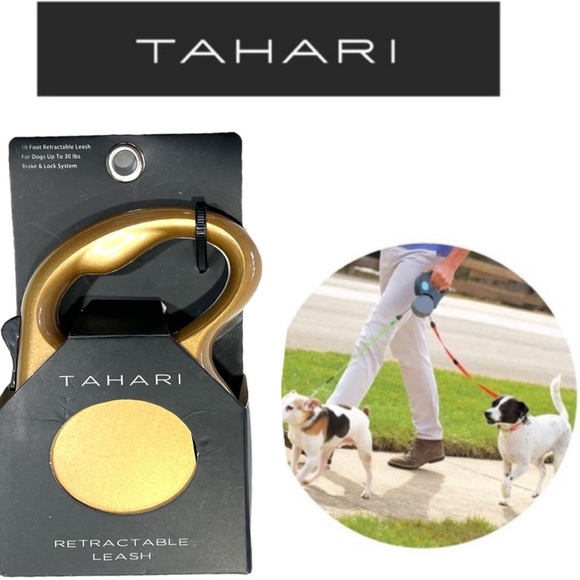 Tahari Other Designer Gold Metallic Tahari Ft Ergonomic Retractable Pet Dog Leash Poshmark